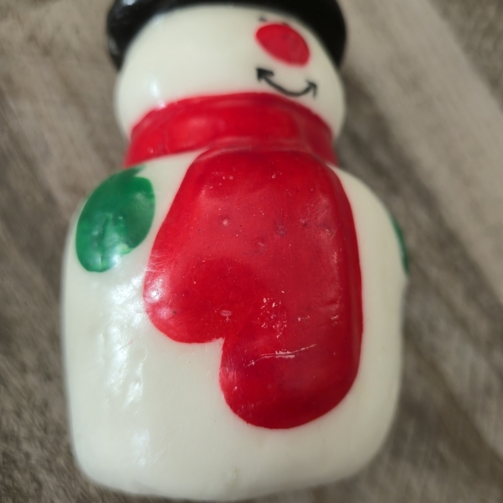 Vintage Christmas Candle Set Snowman Pair Holiday Decor Wax Figures - Picture 9 of 15